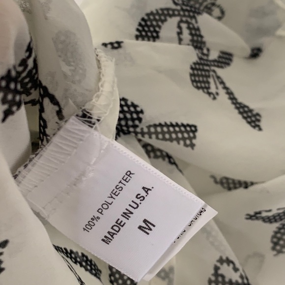 White Chiffon Racerback Polka Dot Bows Tank Top - Picture 9 of 9